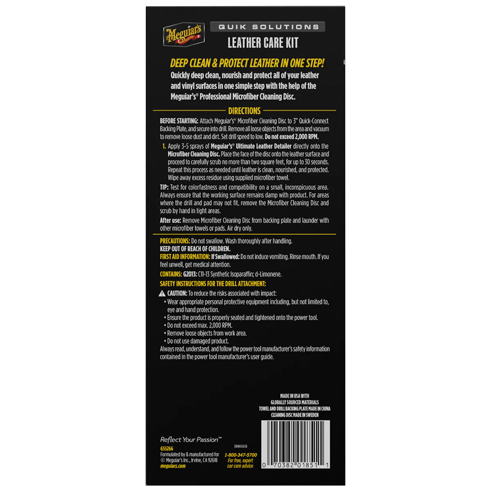 Meguiars Quik Solutions Leather Care Kit G55266