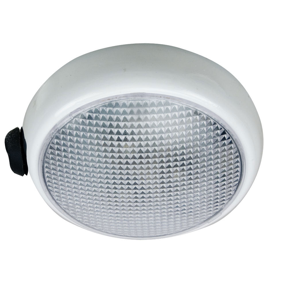 Perko Round Surface Mount LED Dome Light  White Powder Coat  w Switch 1356DP0WHT