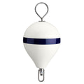 Polyform 135 CM Mooring Buoy wSS Iron  White Blue Stripe CM2SS WHT WSTRSS