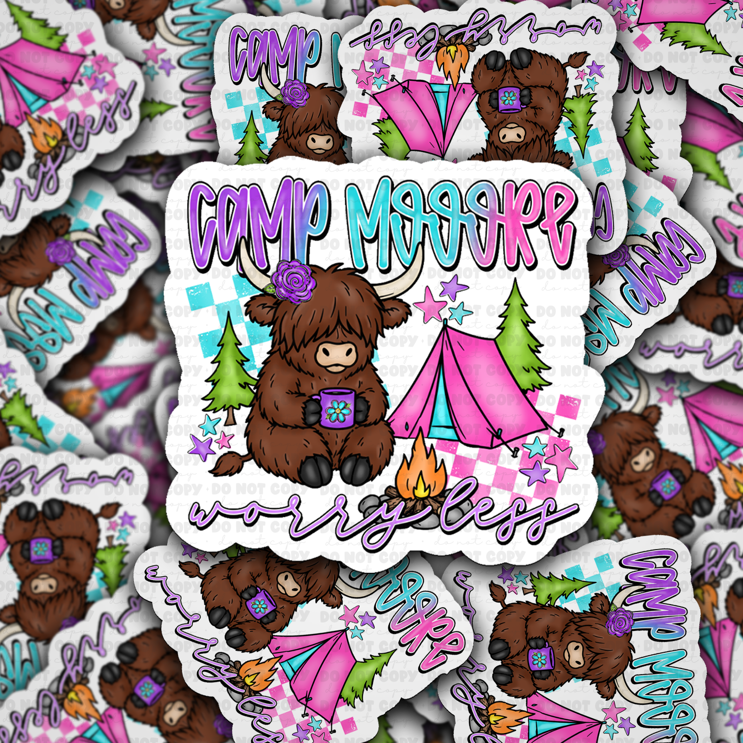 DS 2961 -  Camp Mooore worry less Cut sticker