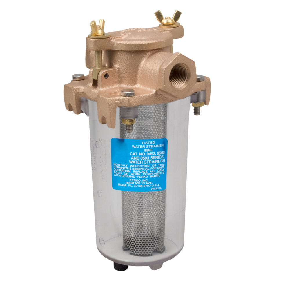 Perko Lightweight Intake Water Strainer  Clear Body  34 Pipe Size 0443005PLB
