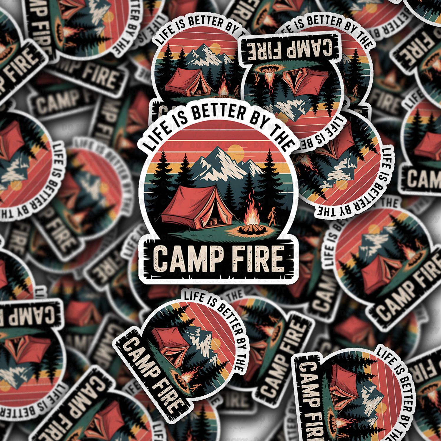 DC 1939 - Life is better by the camp fire Die Cut Sticker