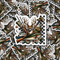 DS 2356 - Hunting deer and Fish Die Cut Sticker