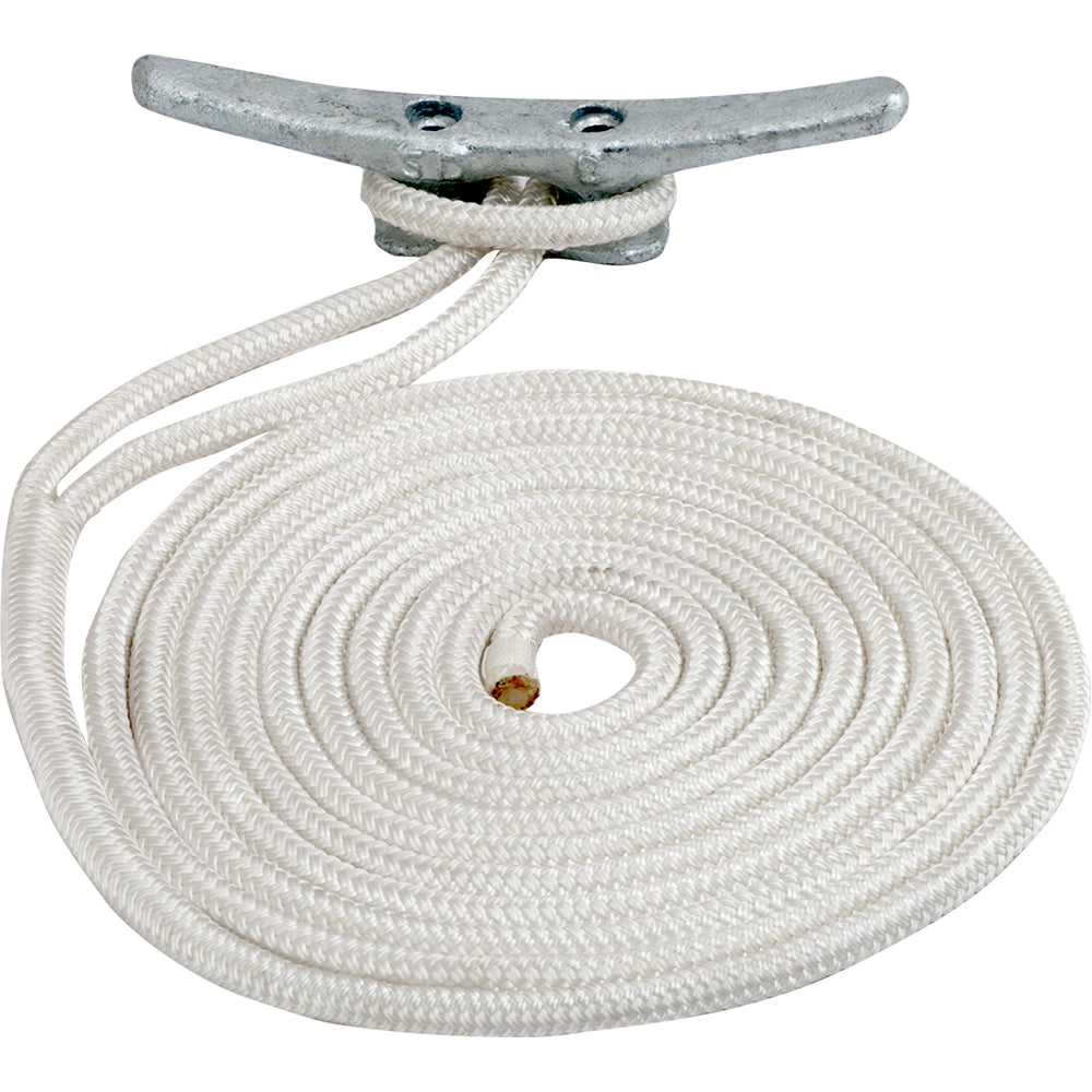 SeaDog Double Braided Nylon Dock Line  58 x 25  White  302116025WH1