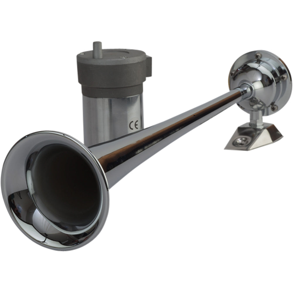 SeaDog Chrome Plated Trumpet Airhorn Long Single wCompressor 4325101