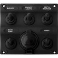 SeaDog Nylon Switch Panel  Water Resistant  5 Toggles wPower Socket 4246051