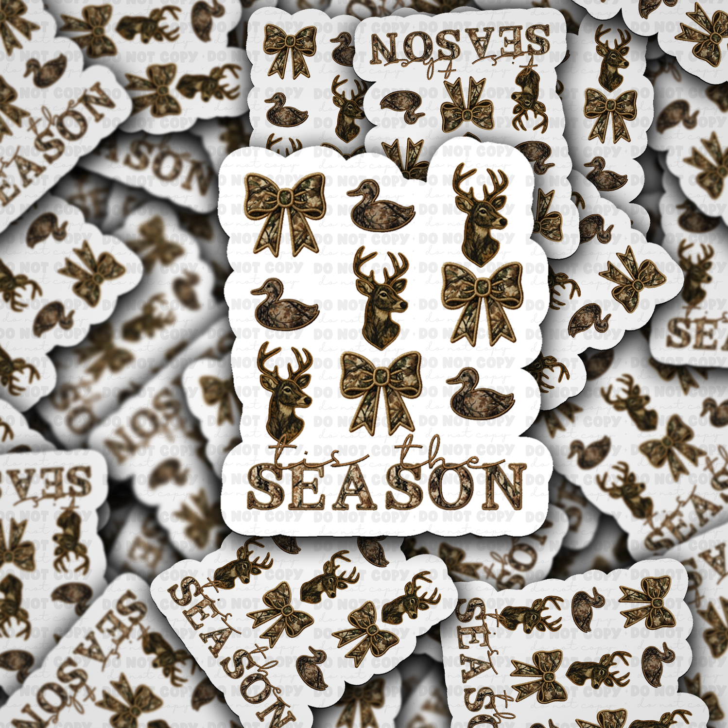 DS -2392 - Tis the season camo deer and ducks Die Cut Sticker