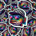 DS 2354 - Fish with hat Die Cut Sticker