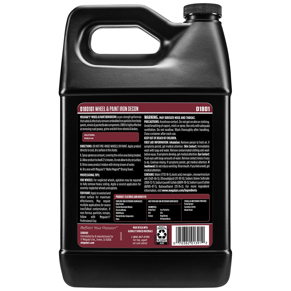 Meguiars Wheel  Paint Iron DECON  ProStrength Iron Remover  1 Gallon D180101
