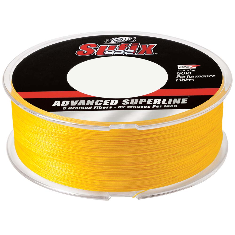 Sufix 832 Advanced Superline Braid  20lb  HiVis Yellow  600 yds 660220Y