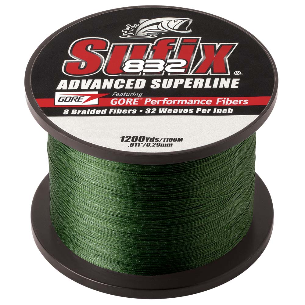 Sufix 832 Advanced Superline Braid  20lb  LowVis Green  1200 yds 660320G