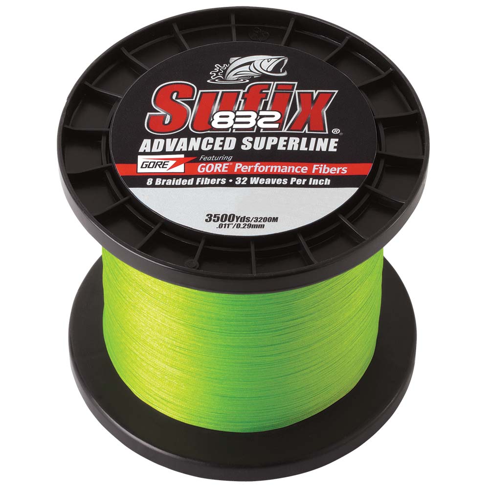 Sufix 832 Advanced Superline Braid  30lb  Neon Lime  3500 yds 660430L