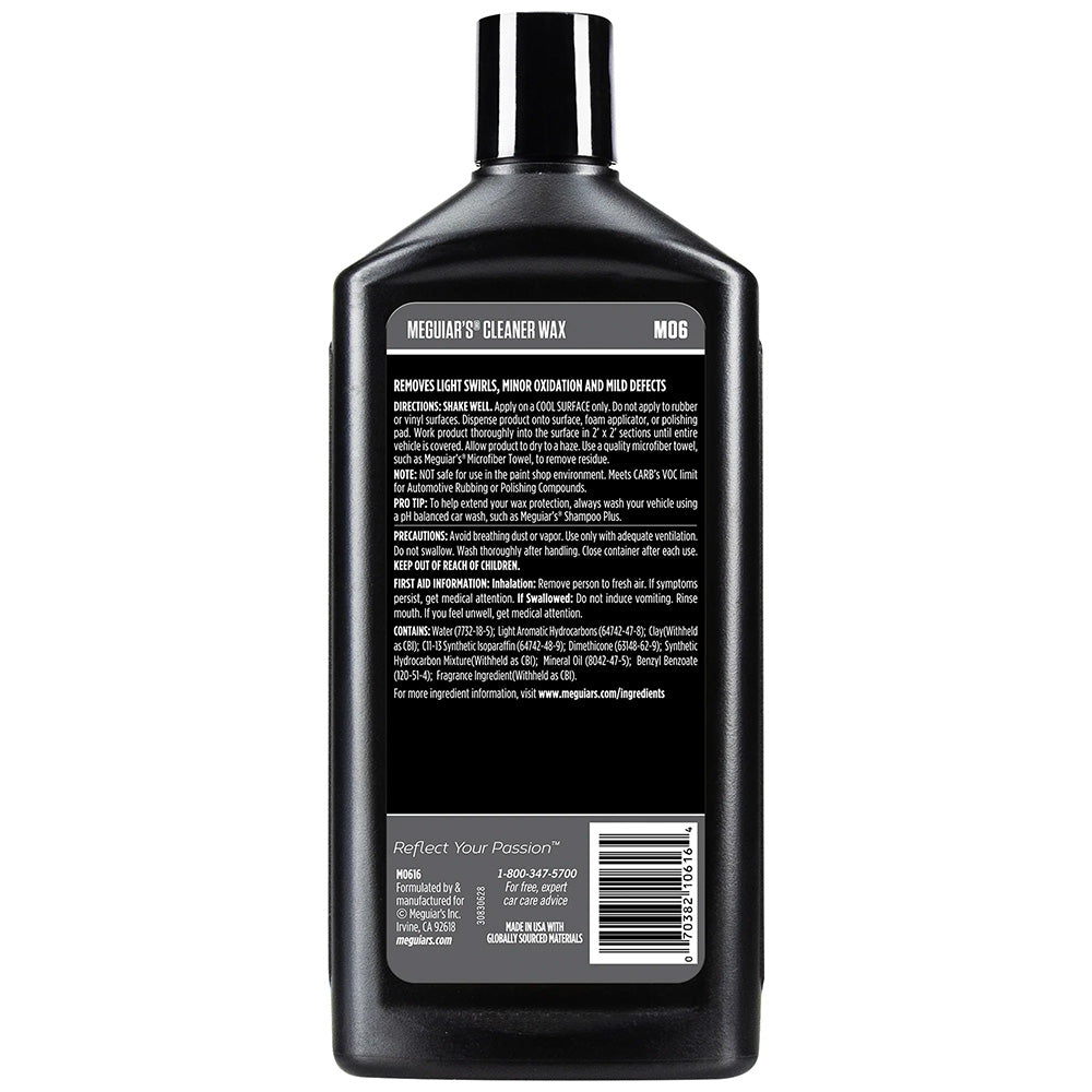 Meguiars M6 Mirror Glaze Cleaner Wax  16oz M0616