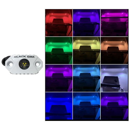 Black Oak Rock Accent Light  RGB  White Housing MALRGB