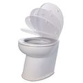 Jabsco Deluxe Flush 17 Angled Back 24V Raw Water Electric Marine Toilet wRemote Rinse Pump  Soft Close Lid 582203024
