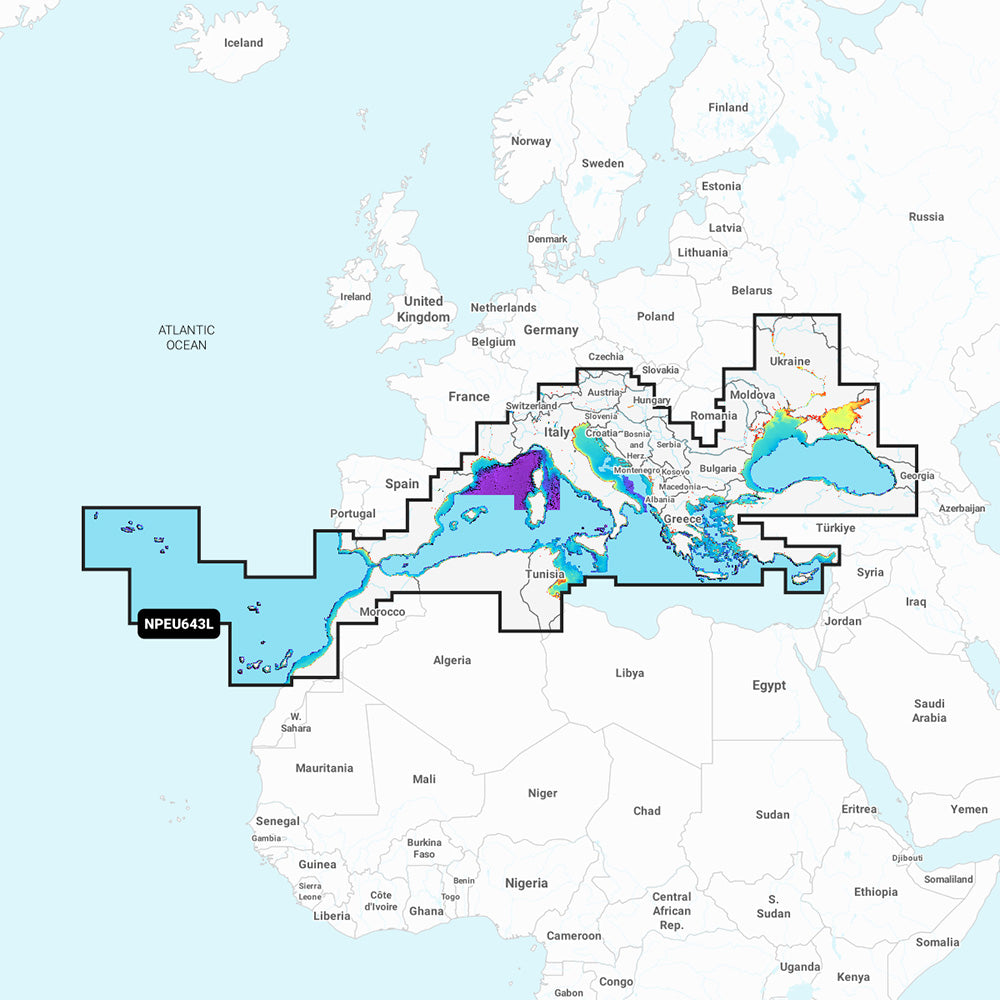 Navionics NPEU643L  Mediterranean  Black Sea  Navionics Platinum 010C135140